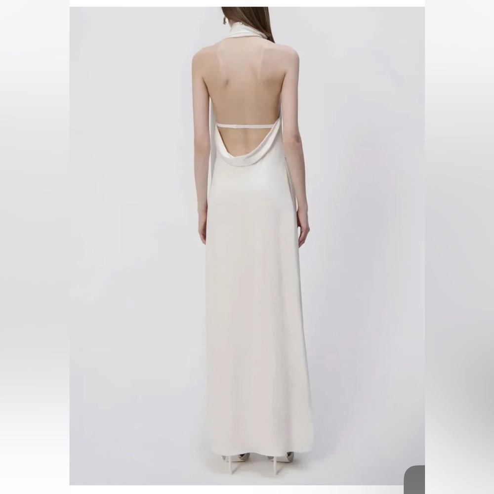 NWT ✨ Jonathan Simkhai Ivory Vittoria Silky Gown Size 4. $698 - Picture 4 of 16